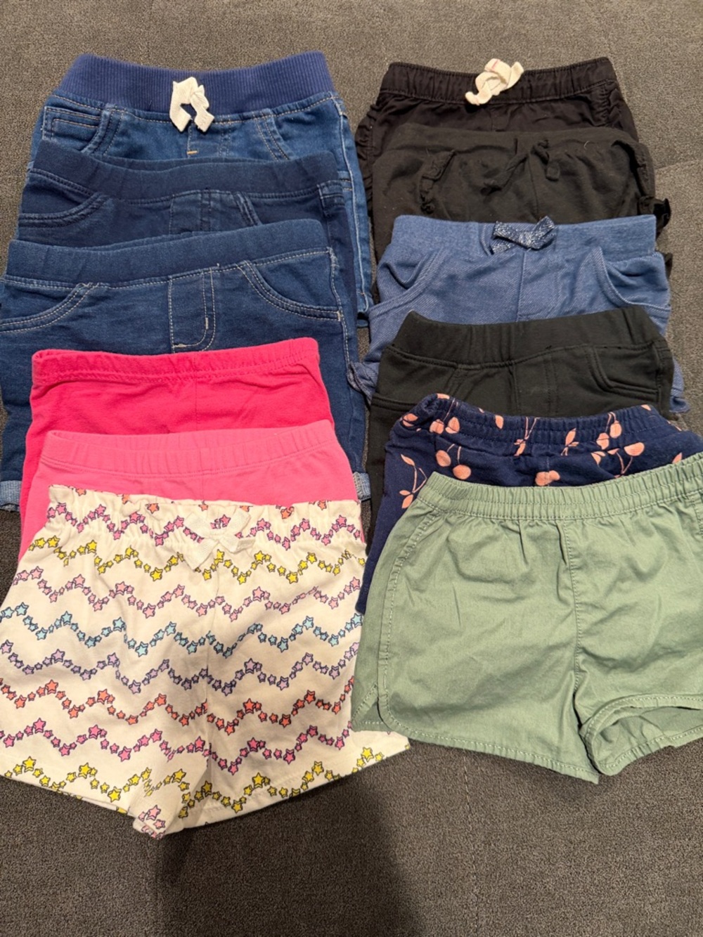 Girls' Assorted Color Pull-On Shorts-Set of 12